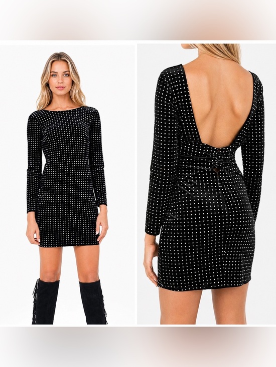 Express Dresses & Skirts - Express Velvet Little Black Dress with Sparkling Details